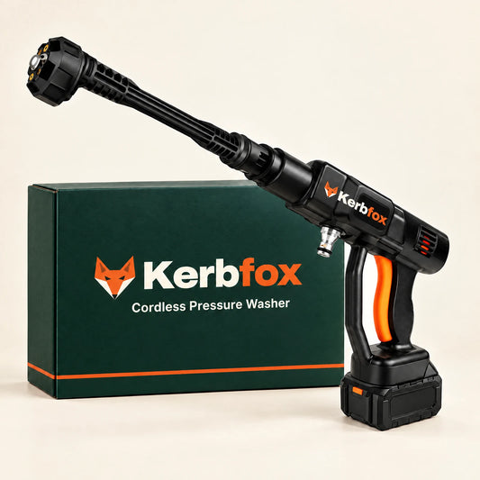 Kerbfox AquaRover cordless pressure washer with its Kerbfox box