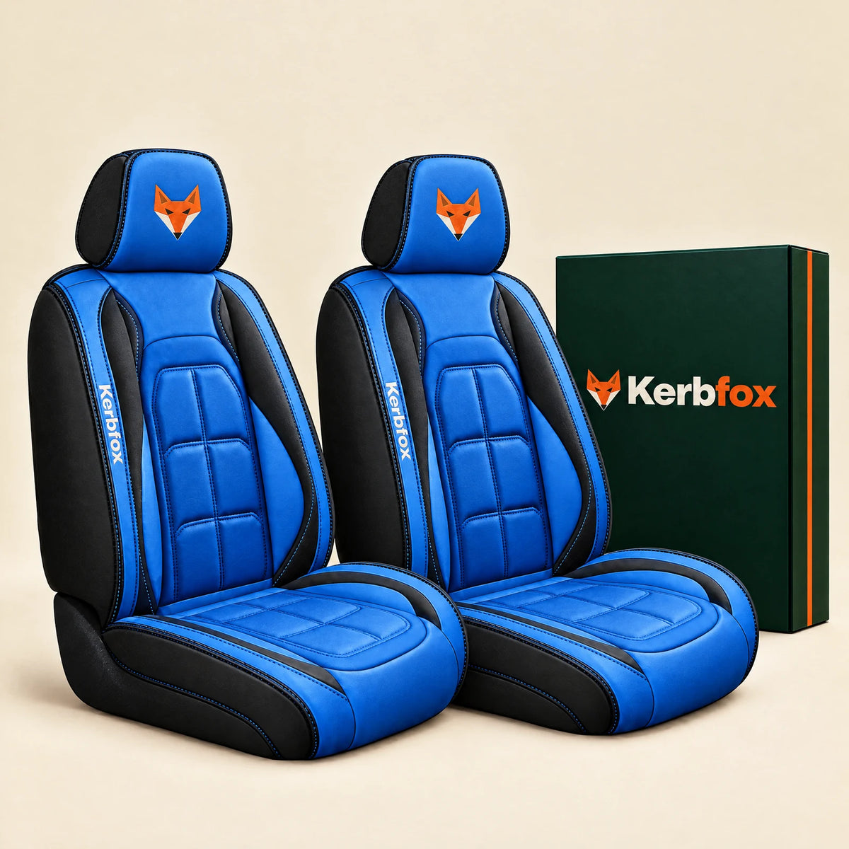Kerbfox Heritage faux leather car seat cover in Blue – 2 front seats