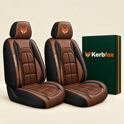 Kerbfox Heritage faux leather car seat cover in Brown – 2 front seats