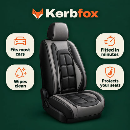 Kerbfox Heritage benefits: fits most cars, fitted in minutes, wipes clean, protects your seats
