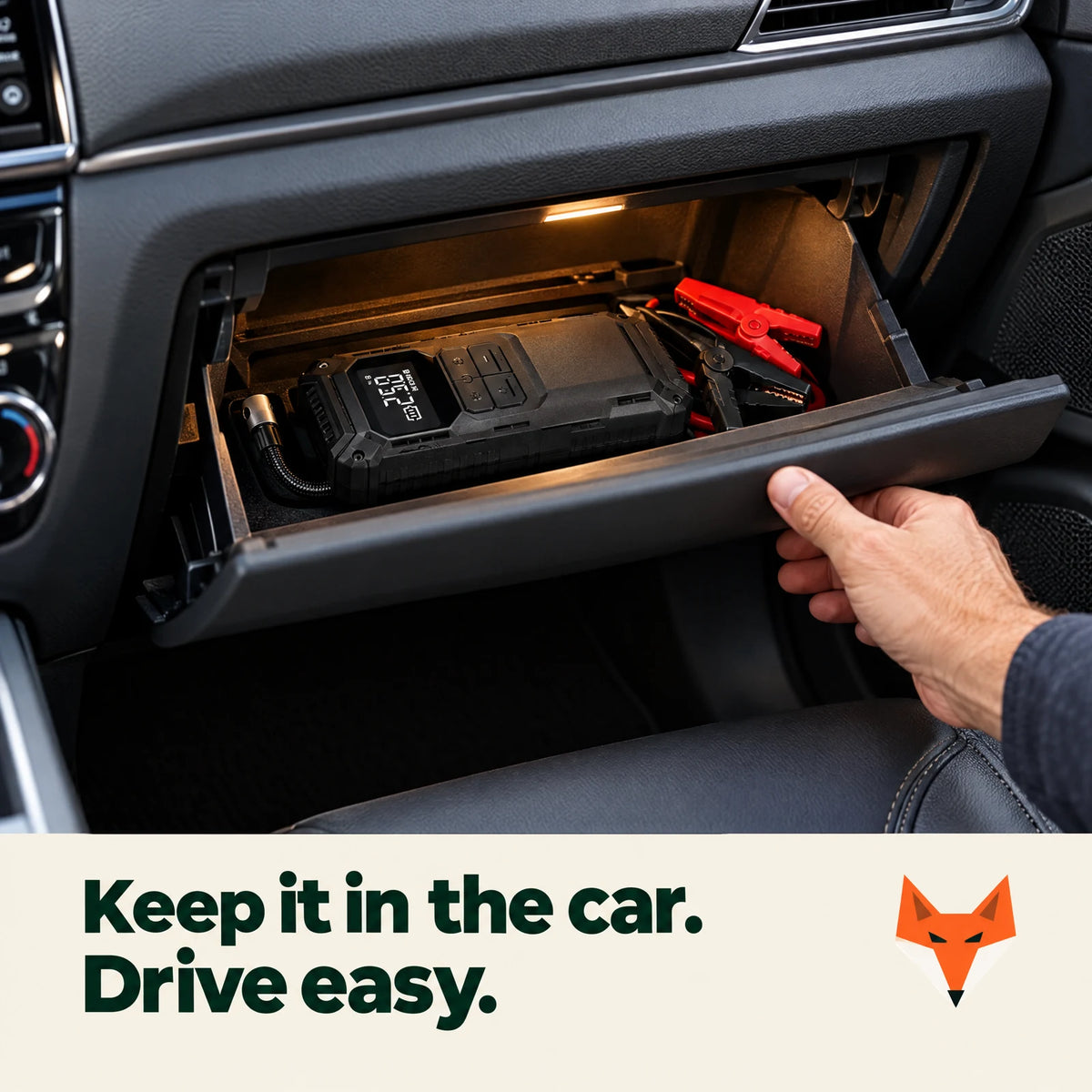 Kerbfox Revive Mini kept in the car glovebox